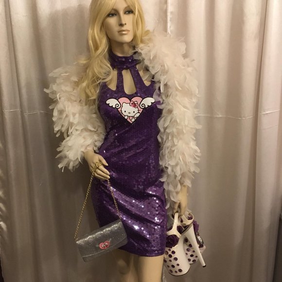 Purple Sequin Prom Dress - Picture 2 of 13